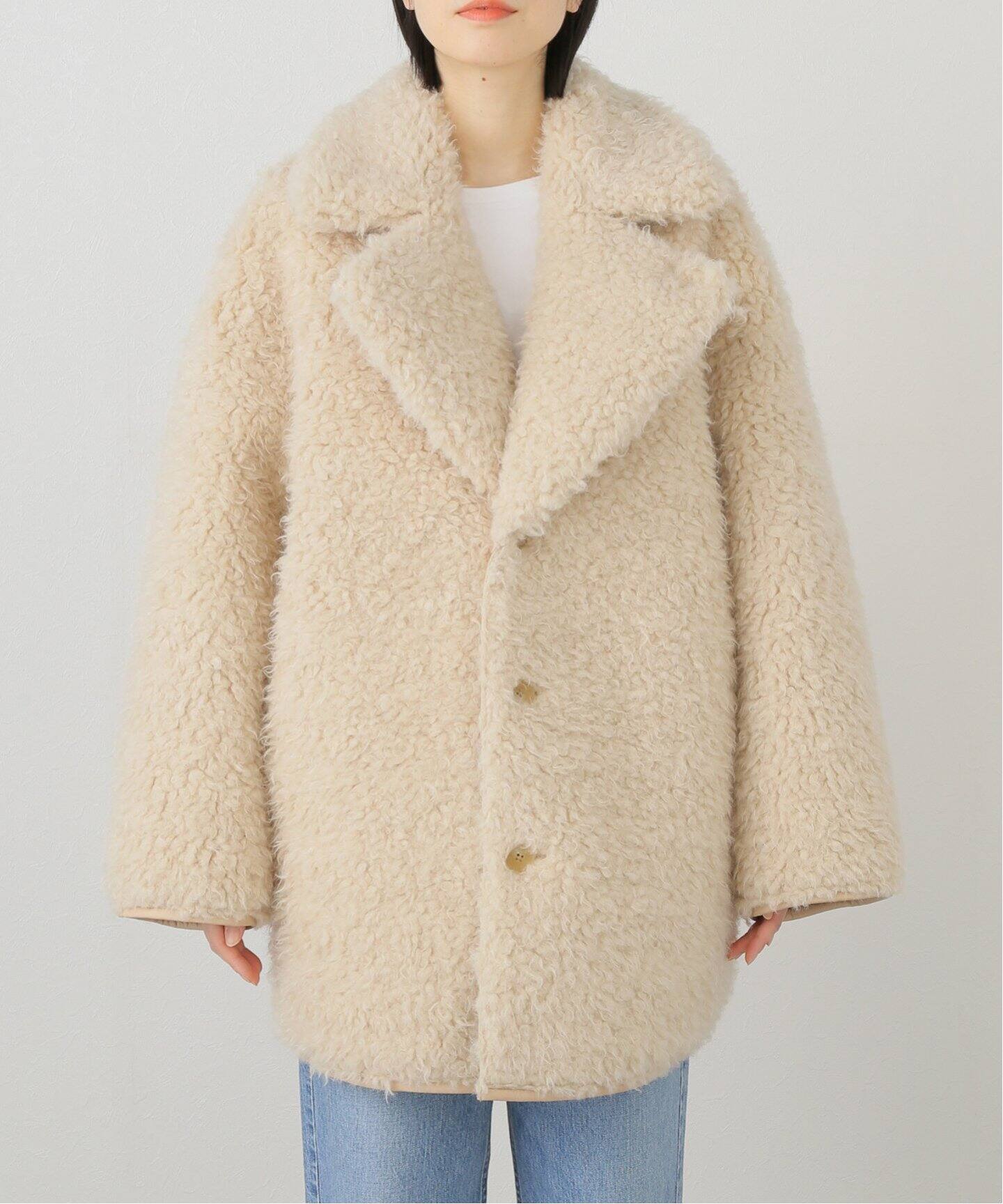 ETRE TOKYO リバーシブルムートンミドルコート（ムートンコート  