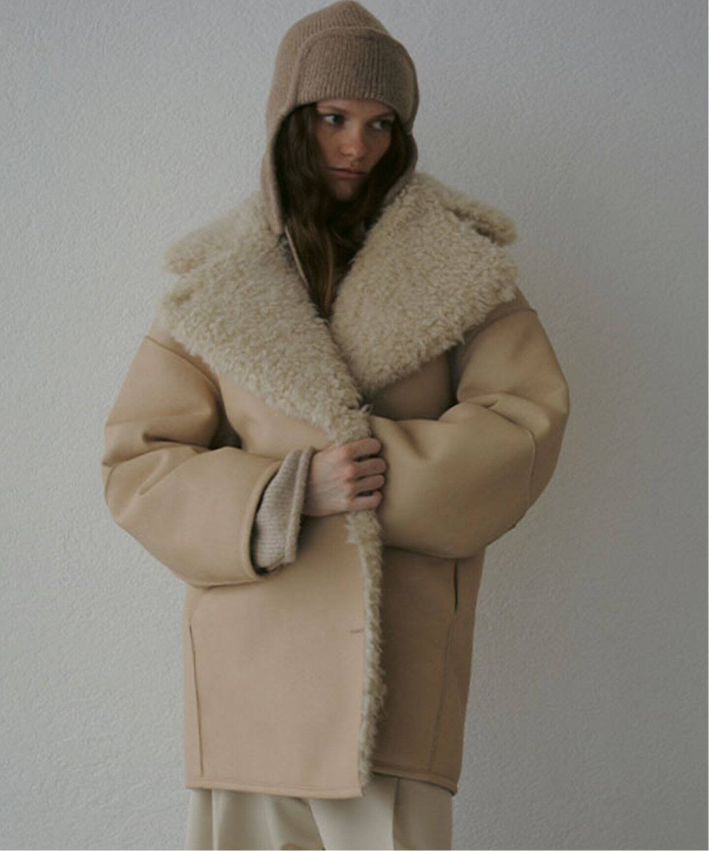 ETRE TOKYO リバーシブルムートンミドルコート（ムートンコート  