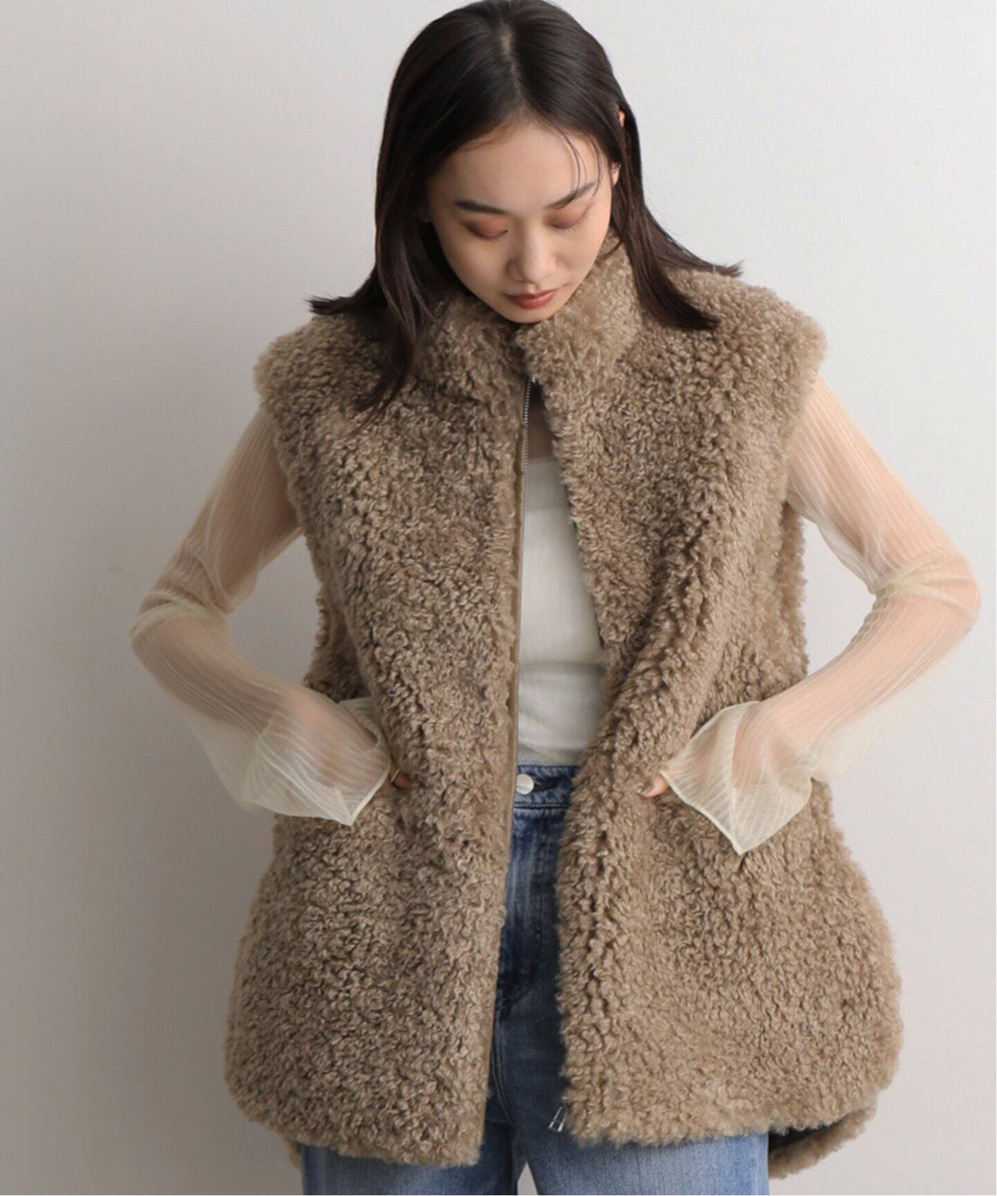anuke Eco Fur Vest 62420102（ボア・フリース）｜BOICE FROM 