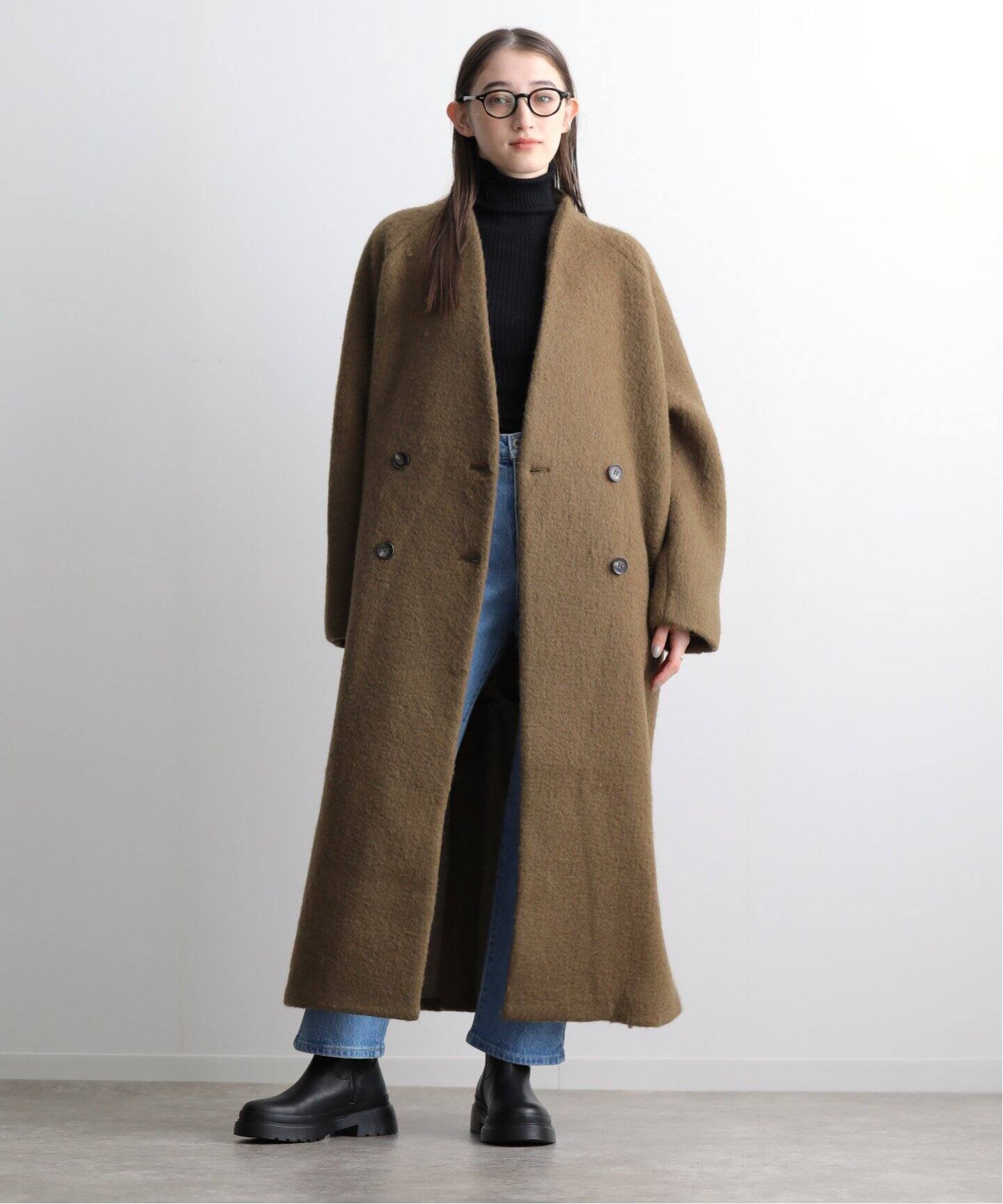 anuke Collarless Shaggy Coat 62420004（ノーカラーコート）｜BOICE 