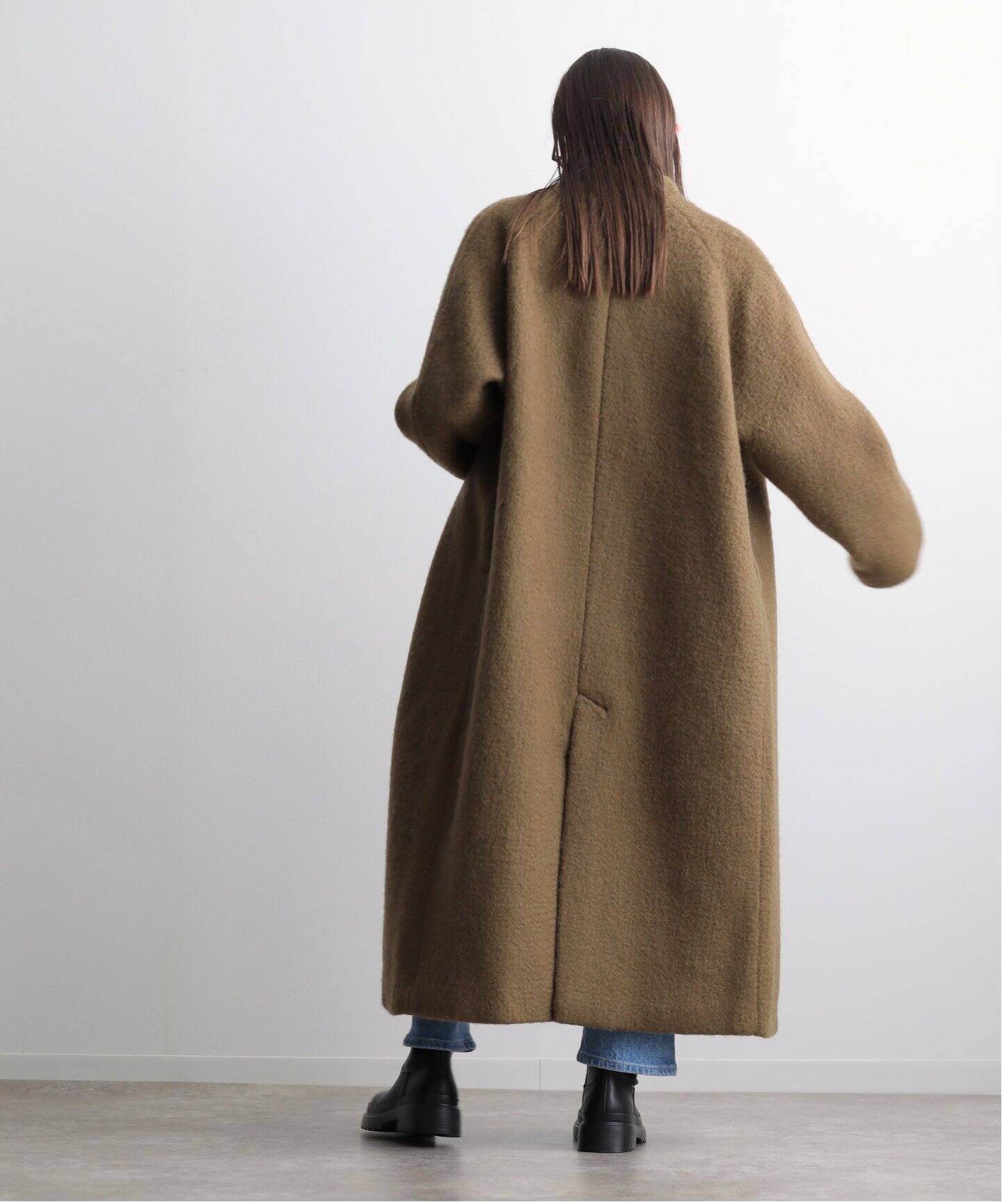 anuke Collarless Shaggy Coat 62420004（ノーカラーコート）｜BOICE 