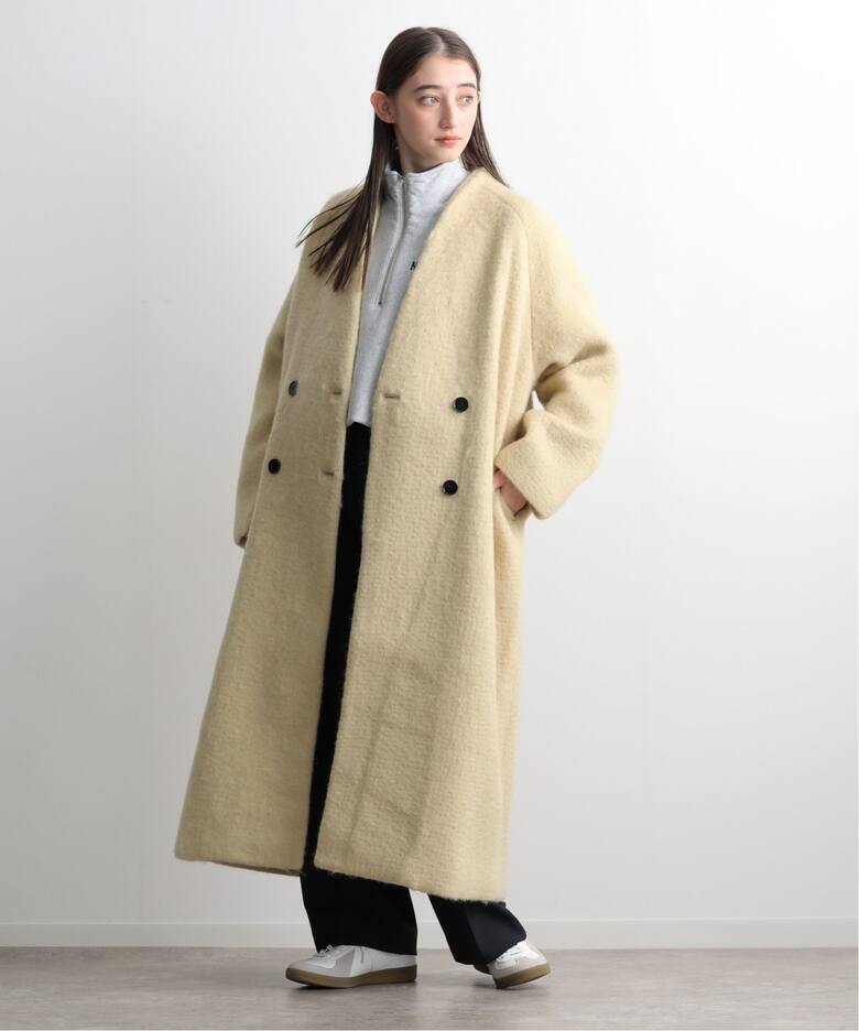 anuke Collarless Shaggy Coat 62420004（ノーカラーコート）｜BOICE 