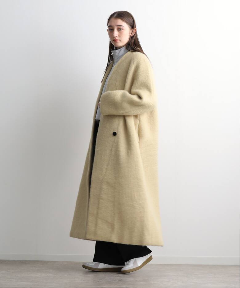 anuke Collarless Shaggy Coat 62420004（ノーカラーコート）｜BOICE 