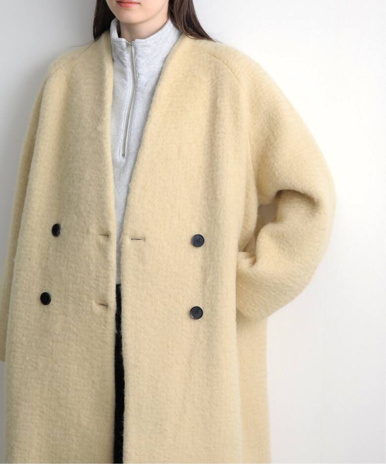 anuke Collarless Shaggy Coat 62420004（ノーカラーコート）｜BOICE 