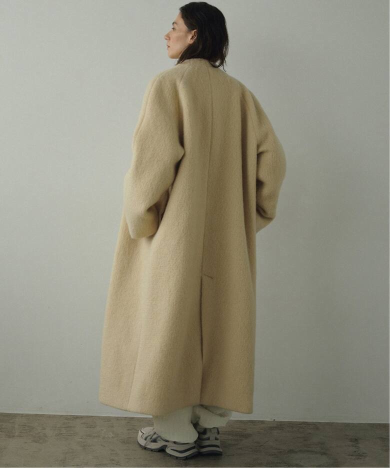 anuke Collarless Shaggy Coat 62420004（ノーカラーコート）｜BOICE 