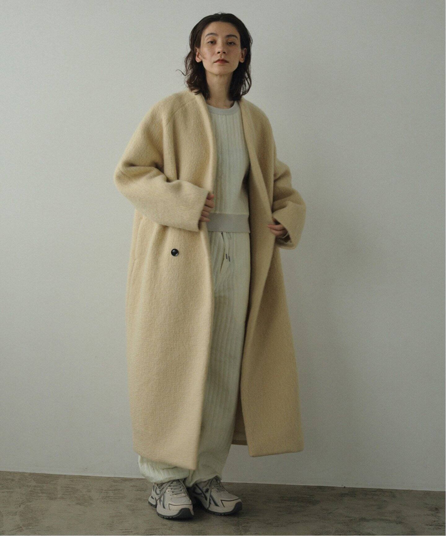 anuke Collarless Shaggy Coat 62420004（ノーカラーコート）｜BOICE 