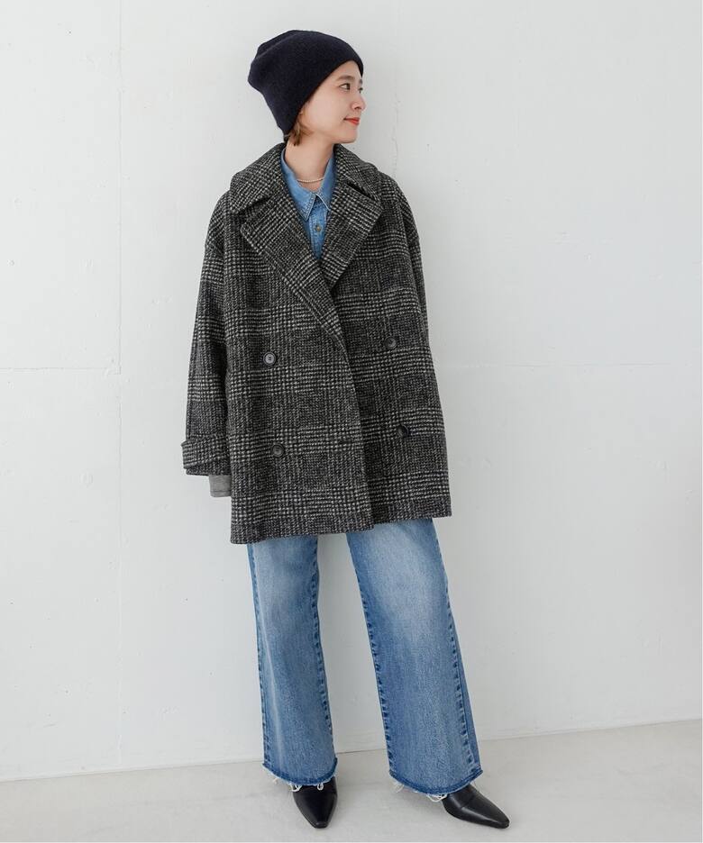 Wスライバーチェックハーフコート（その他ブルゾン／アウター）｜Spick  