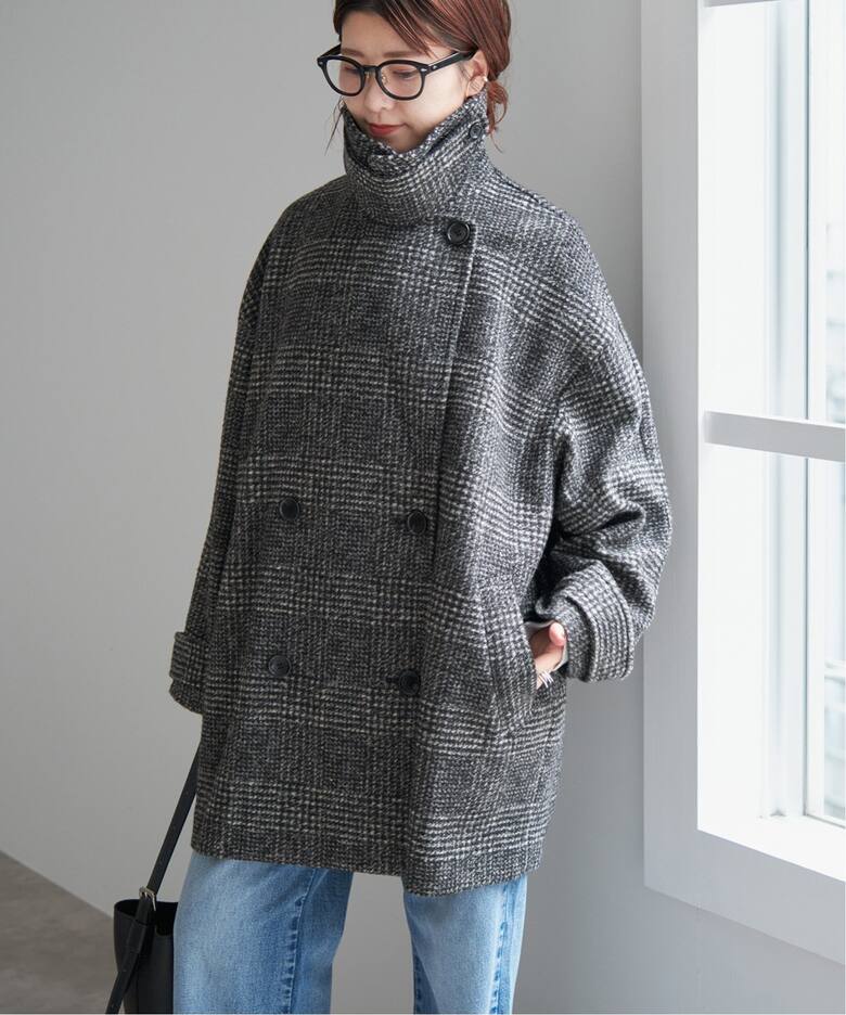 Wスライバーチェックハーフコート（その他ブルゾン／アウター）｜Spick  