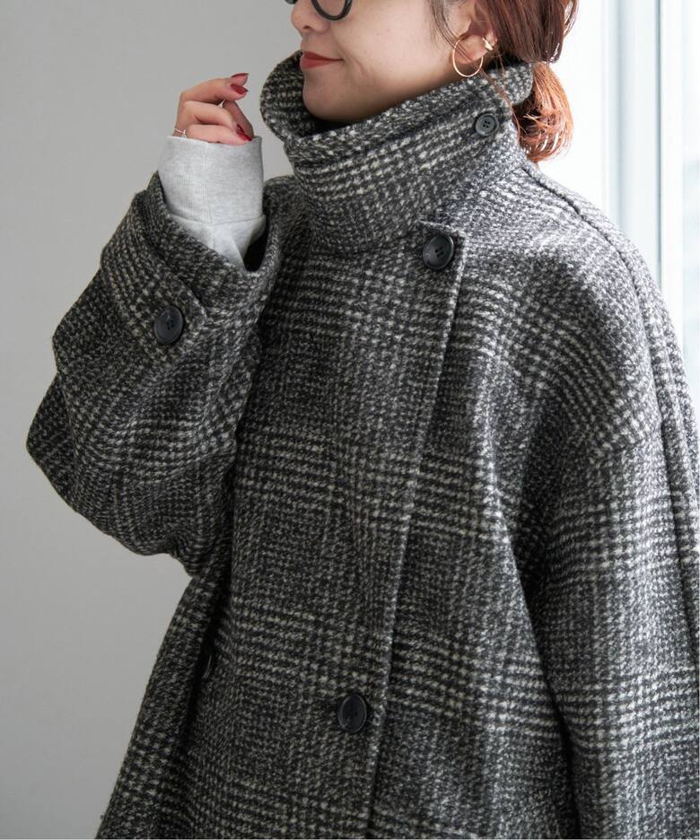 Wスライバーチェックハーフコート（その他ブルゾン／アウター）｜Spick  