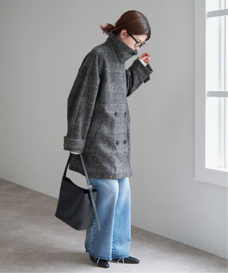 Wスライバーチェックハーフコート（その他ブルゾン／アウター）｜Spick  