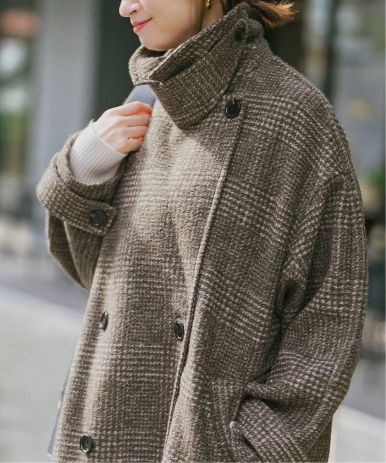 Wスライバーチェックハーフコート（その他ブルゾン／アウター）｜Spick  