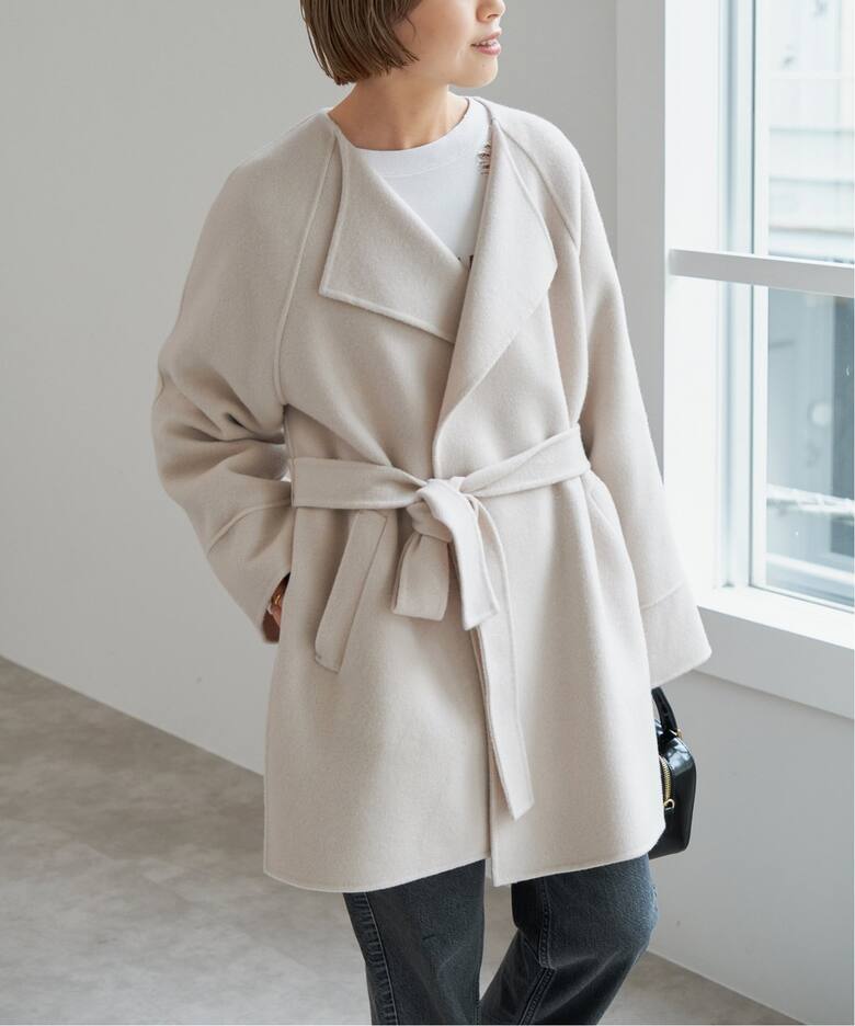 110sリバーポンチョ風コート（ノーカラーコート）｜Spick and Span  