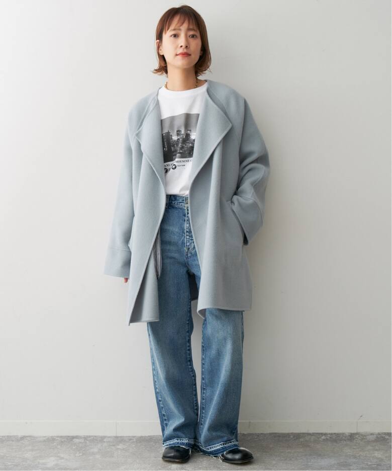 110sリバーポンチョ風コート（ノーカラーコート）｜Spick & Span 