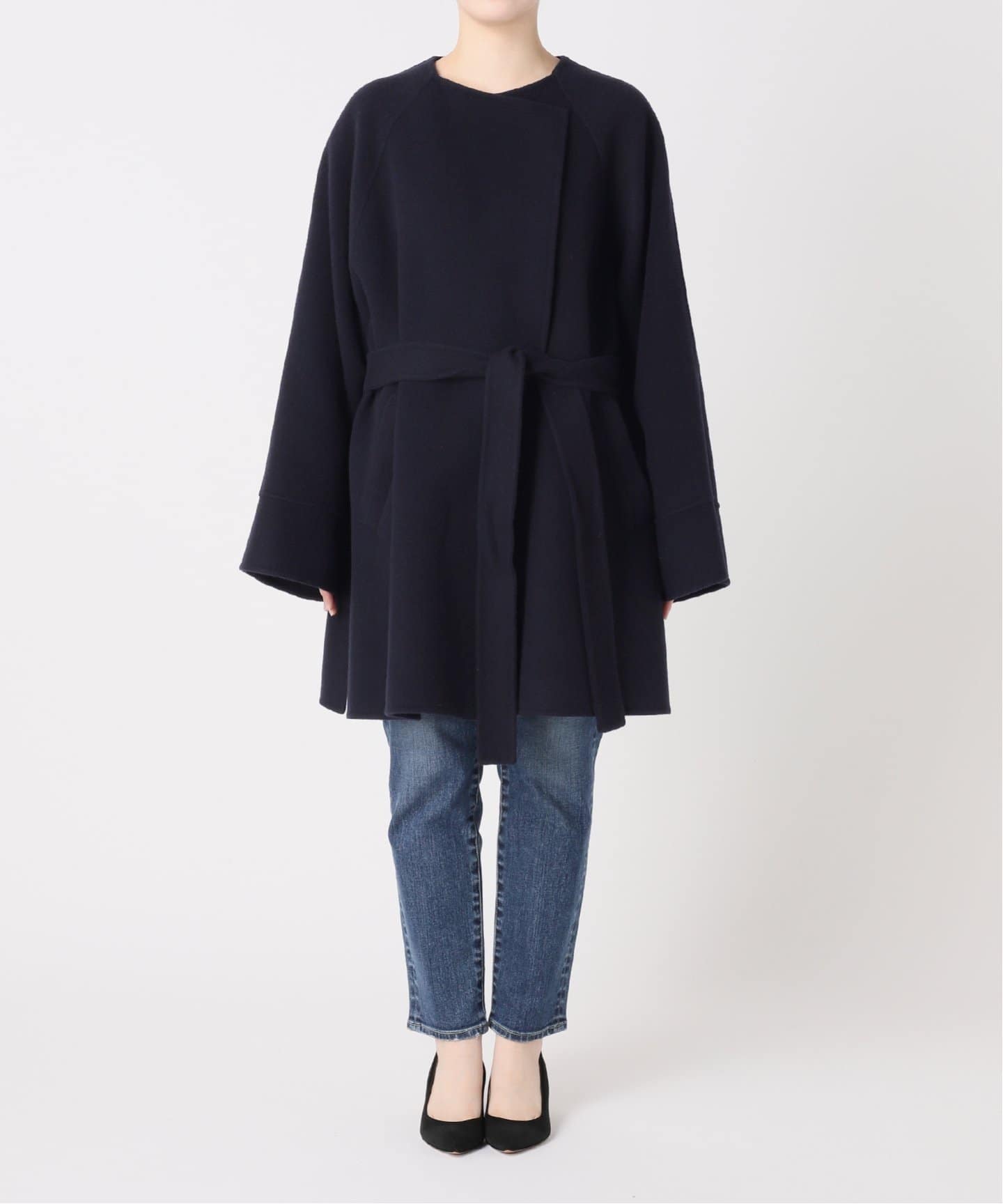 110sリバーポンチョ風コート（ノーカラーコート）｜Spick and Span