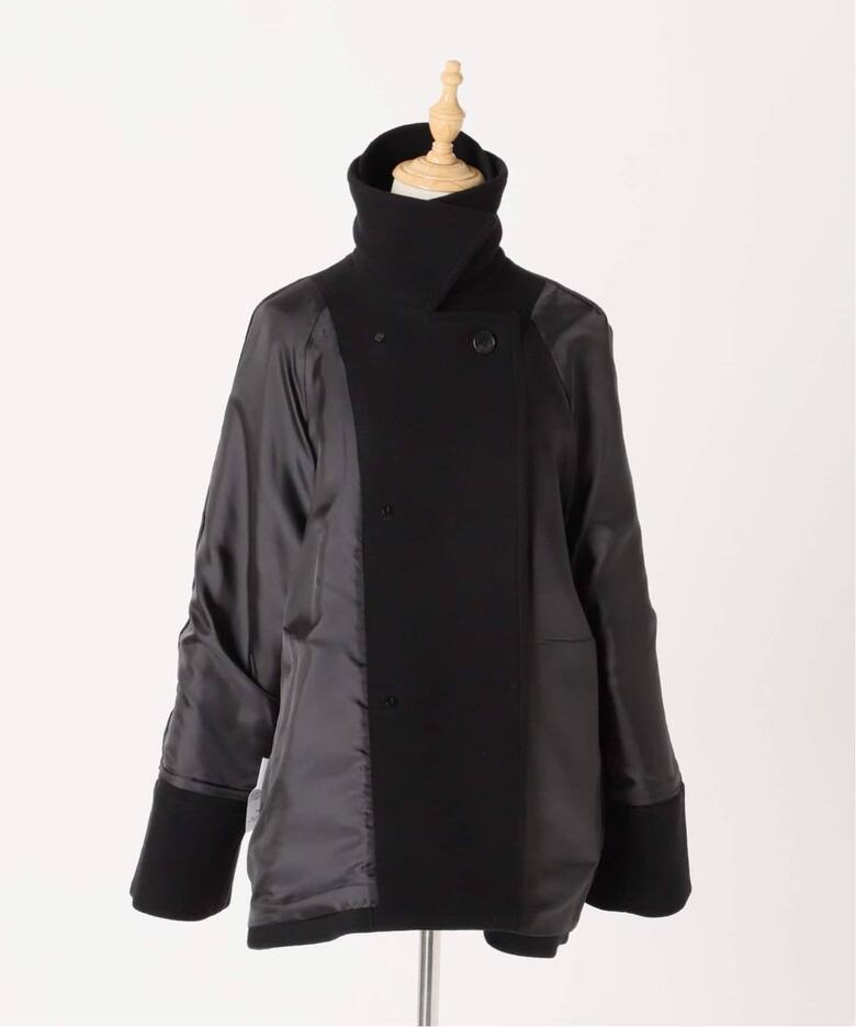 追加》W/Nyモッサステンカラーショートコート（ステンカラーコート  