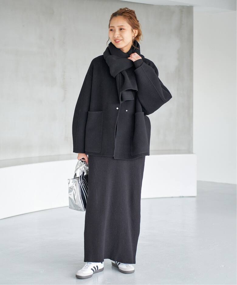 ビーバーストール付きショートコート（ノーカラーコート）｜Spick and  