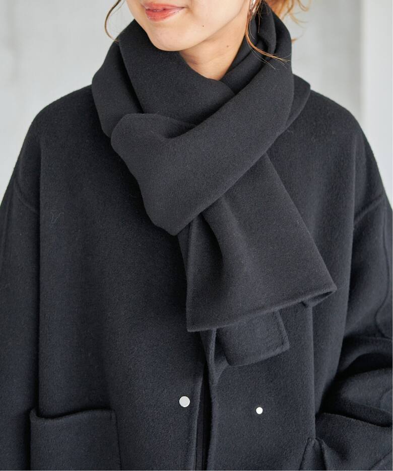 追加》ビーバーストール付きショートコート（ノーカラーコート  