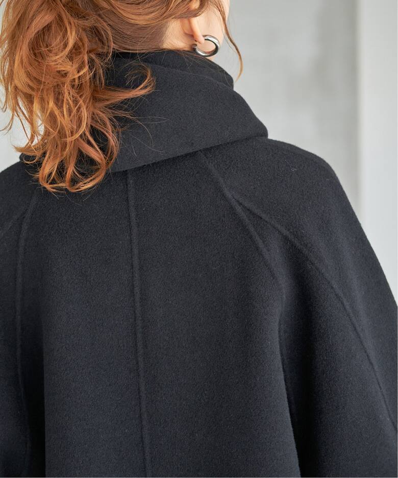 追加》ビーバーストール付きショートコート（ノーカラーコート  