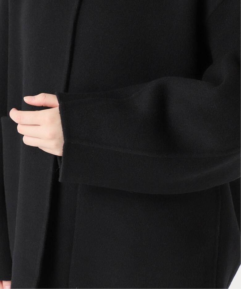 追加》ビーバーストール付きショートコート（ノーカラーコート  