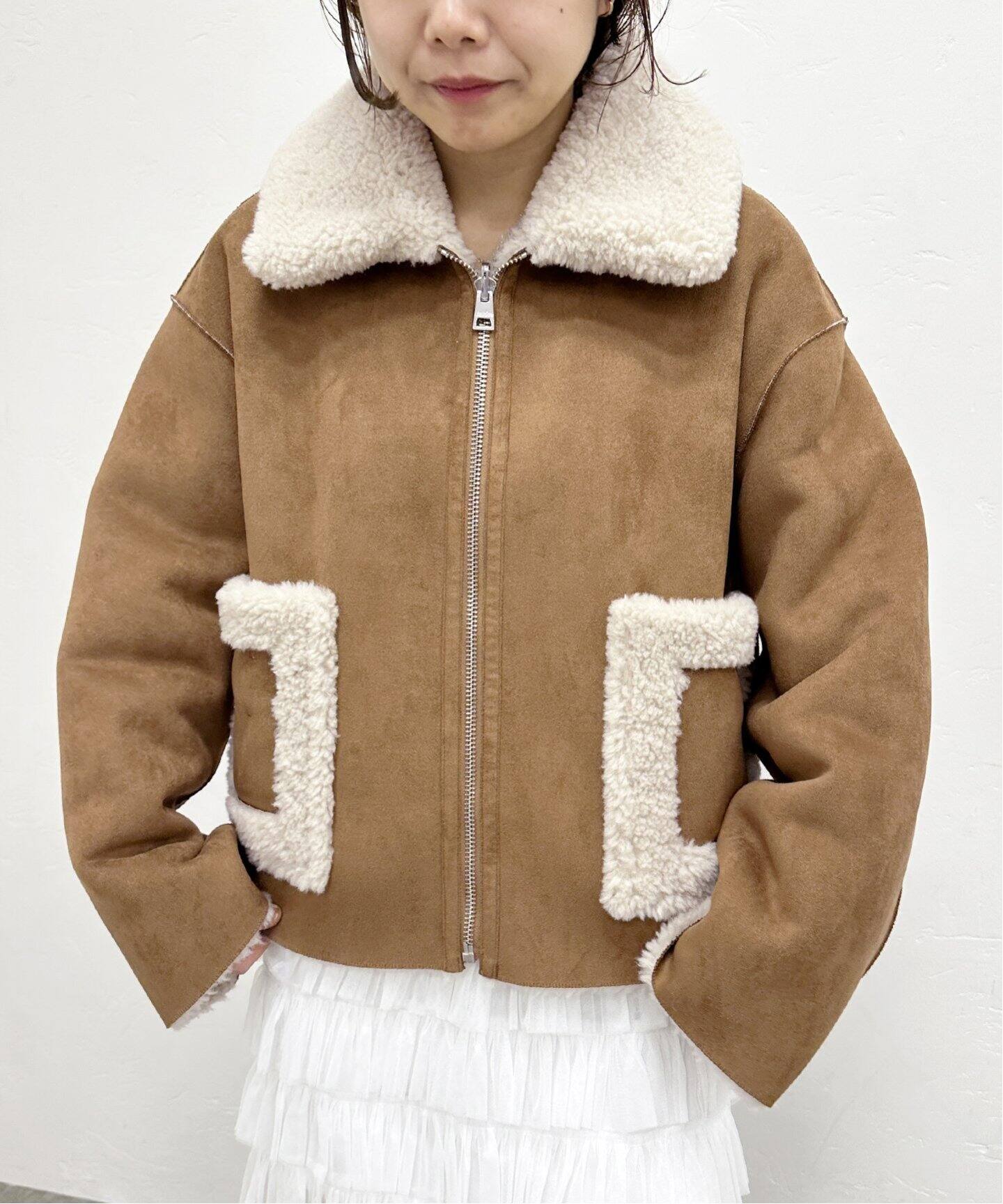 jakke ジャッキー リバーシブル フェイクファー ボア ジャケット くっつか 