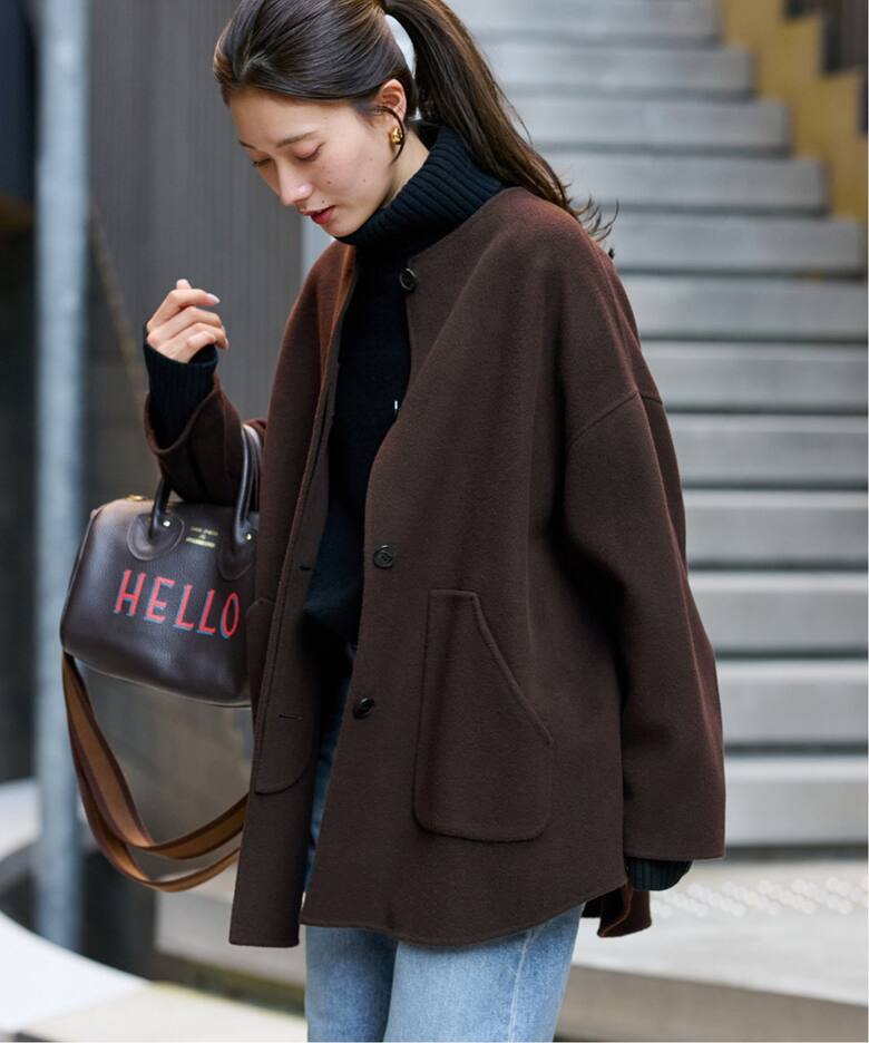 ≪追加≫ハミルトンリバークルーネックコート（ノーカラーコート  