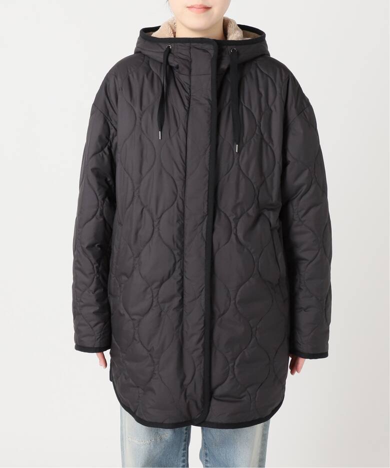 キルティング×ボア2WAYフーディーコート（中綿・キルティング  