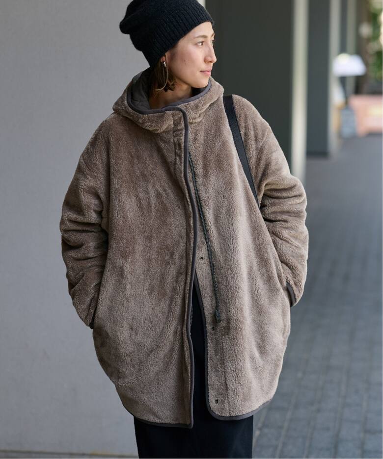 キルティング×ボア2WAYフーディーコート（中綿・キルティング  