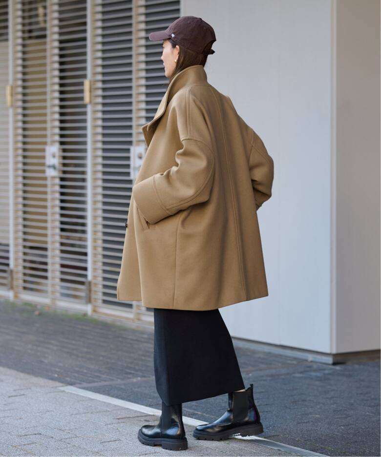 メルトンスタンドポンチョコート（ポンチョ・マント）｜FRAMeWORK  