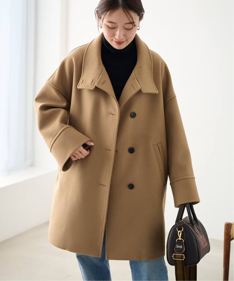 メルトンスタンドポンチョコート（ポンチョ・マント）｜FRAMeWORK  