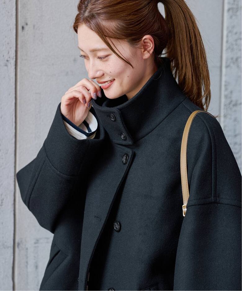 メルトンスタンドポンチョコート（ポンチョ・マント）｜FRAMeWORK  