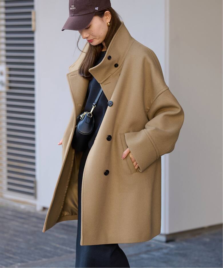 フレームワーク ハミルトンウール メルトン スタンドカラーコート  