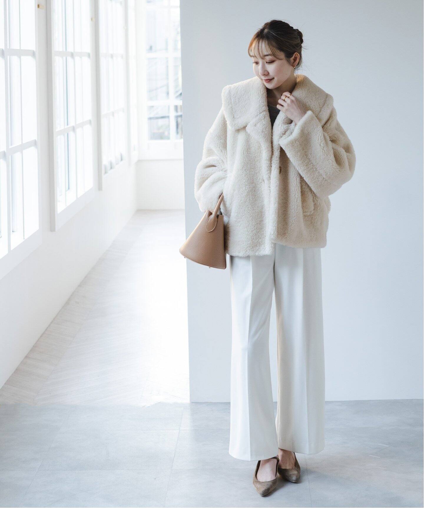 スノーボアビッグカラーコート（ボア・フリース）｜NOBLE（ノーブル  