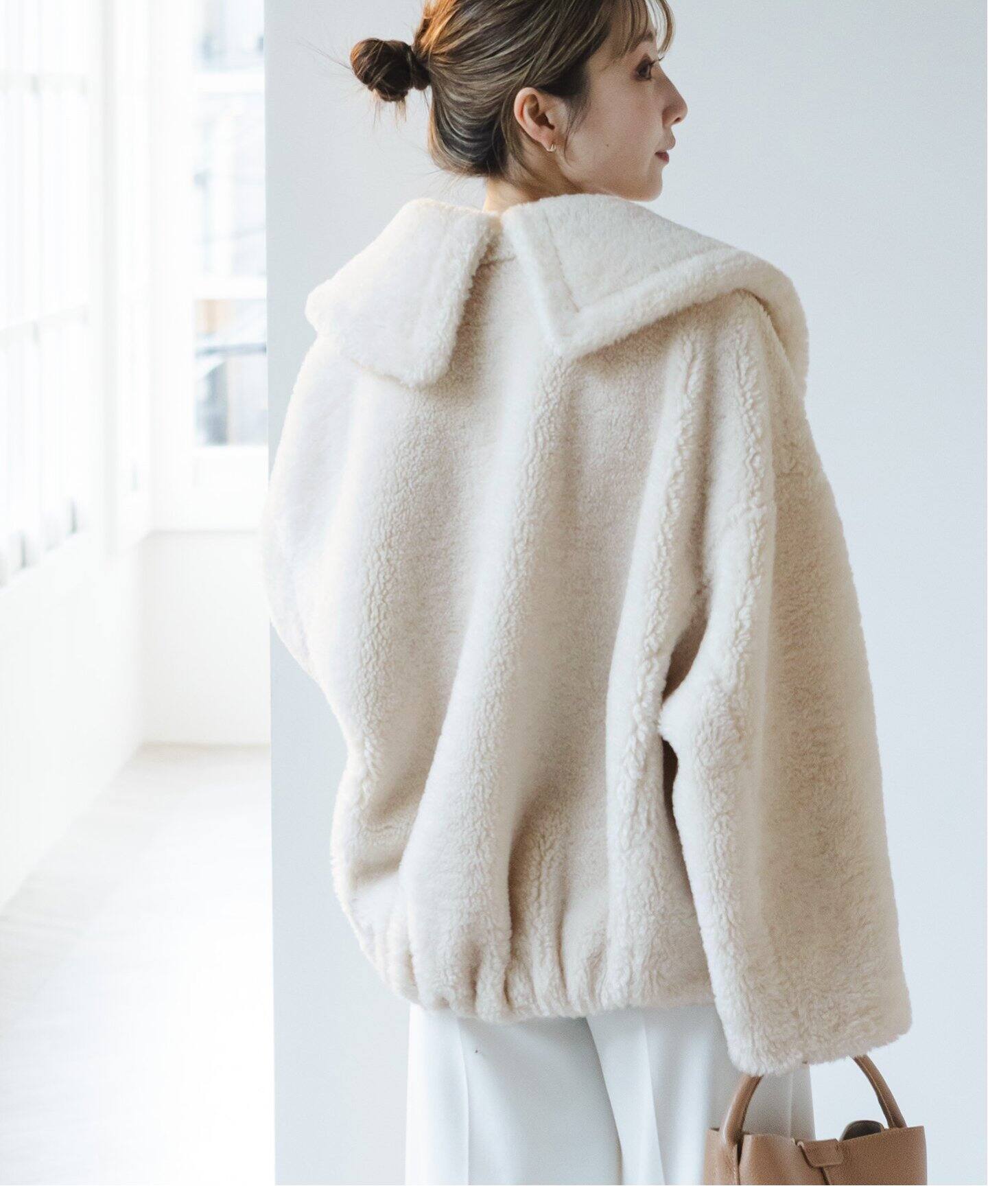 スノーボアビッグカラーコート（ボア・フリース）｜NOBLE（ノーブル  