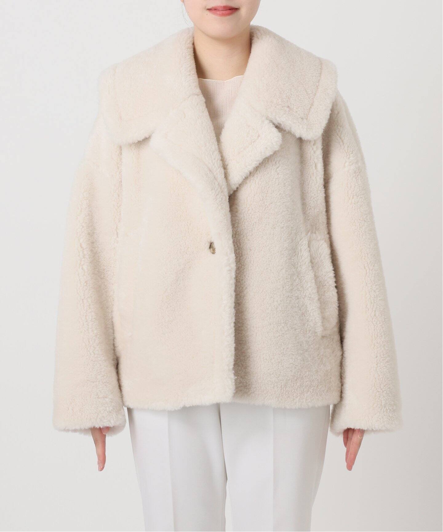 スノーボアビッグカラーコート（ボア・フリース）｜NOBLE（ノーブル  