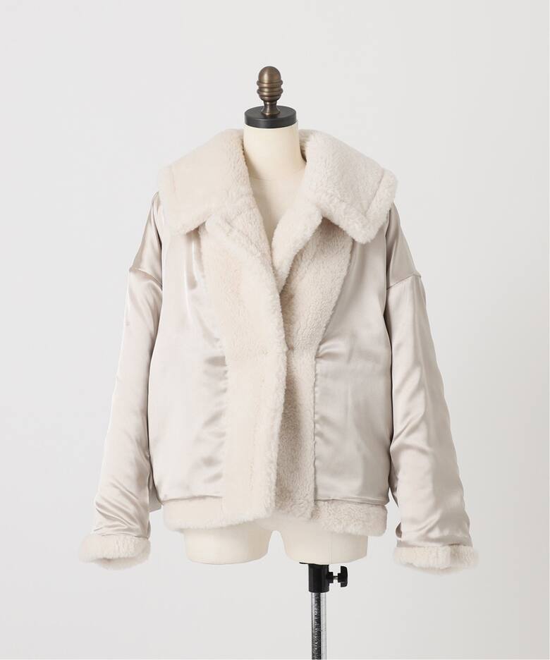 新品未使用✨NOBLE スノーボアビッグカラーコートナチュラル2024AW 