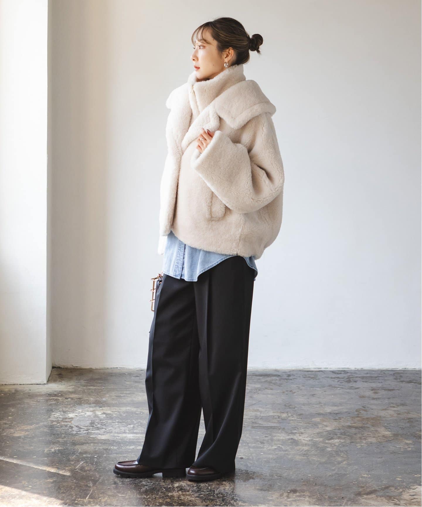 【NOBLE】スノーボアビッグカラーコート スノーボアビッグカラーコート（ボア・フリース）｜NOBLE