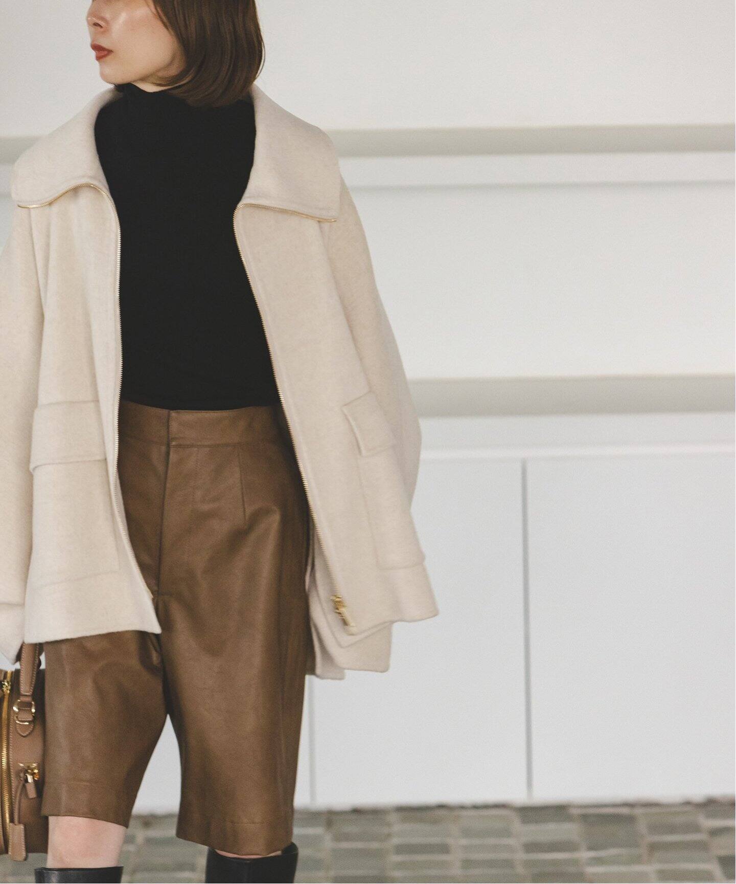 NOBLE ノーブル　キャメルミックスリバージップコート【2024AW】 追加》キャメルミックスリバージップコート（その他ブルゾン／アウター