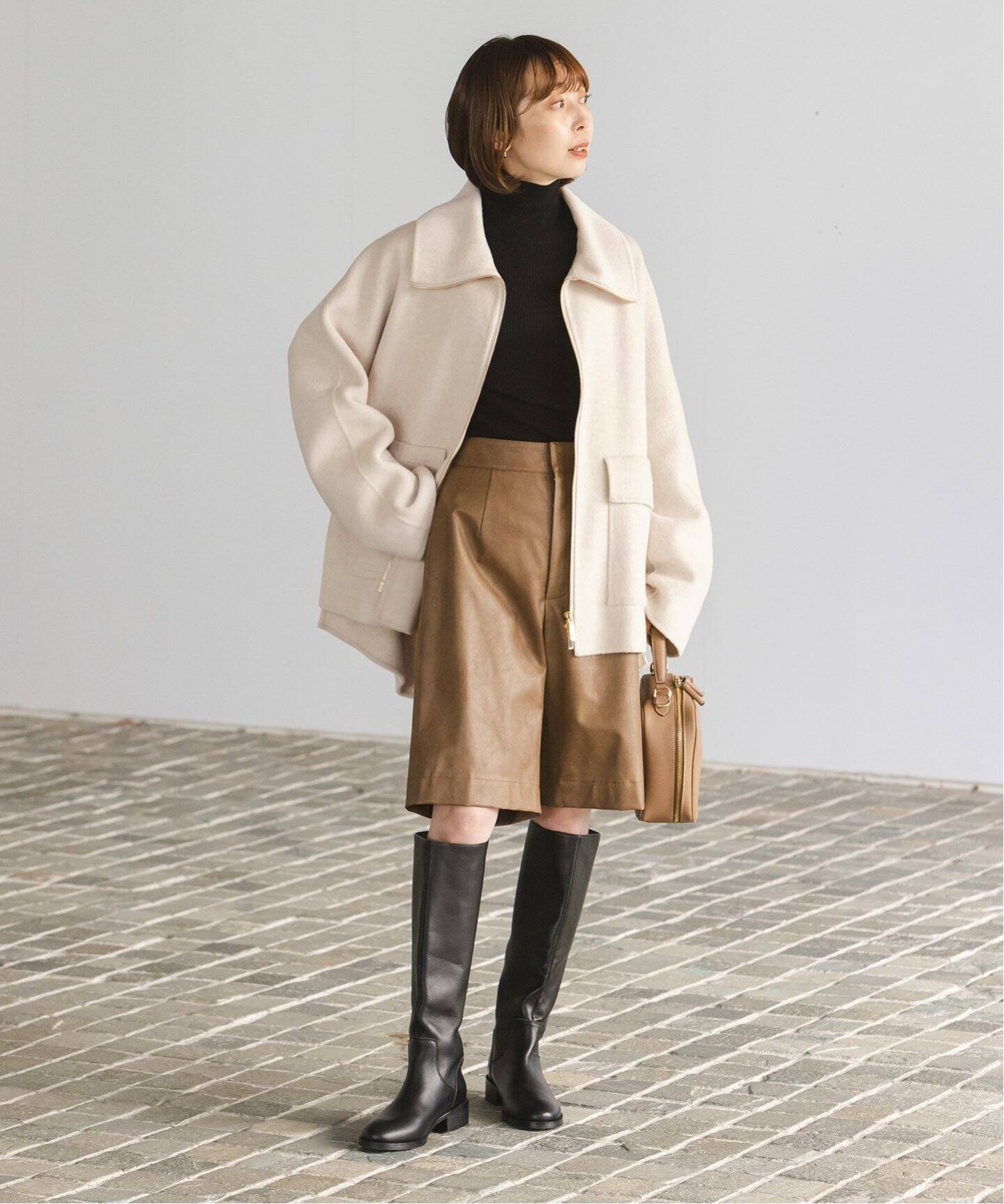 追加》キャメルミックスリバージップコート（その他ブルゾン／アウター