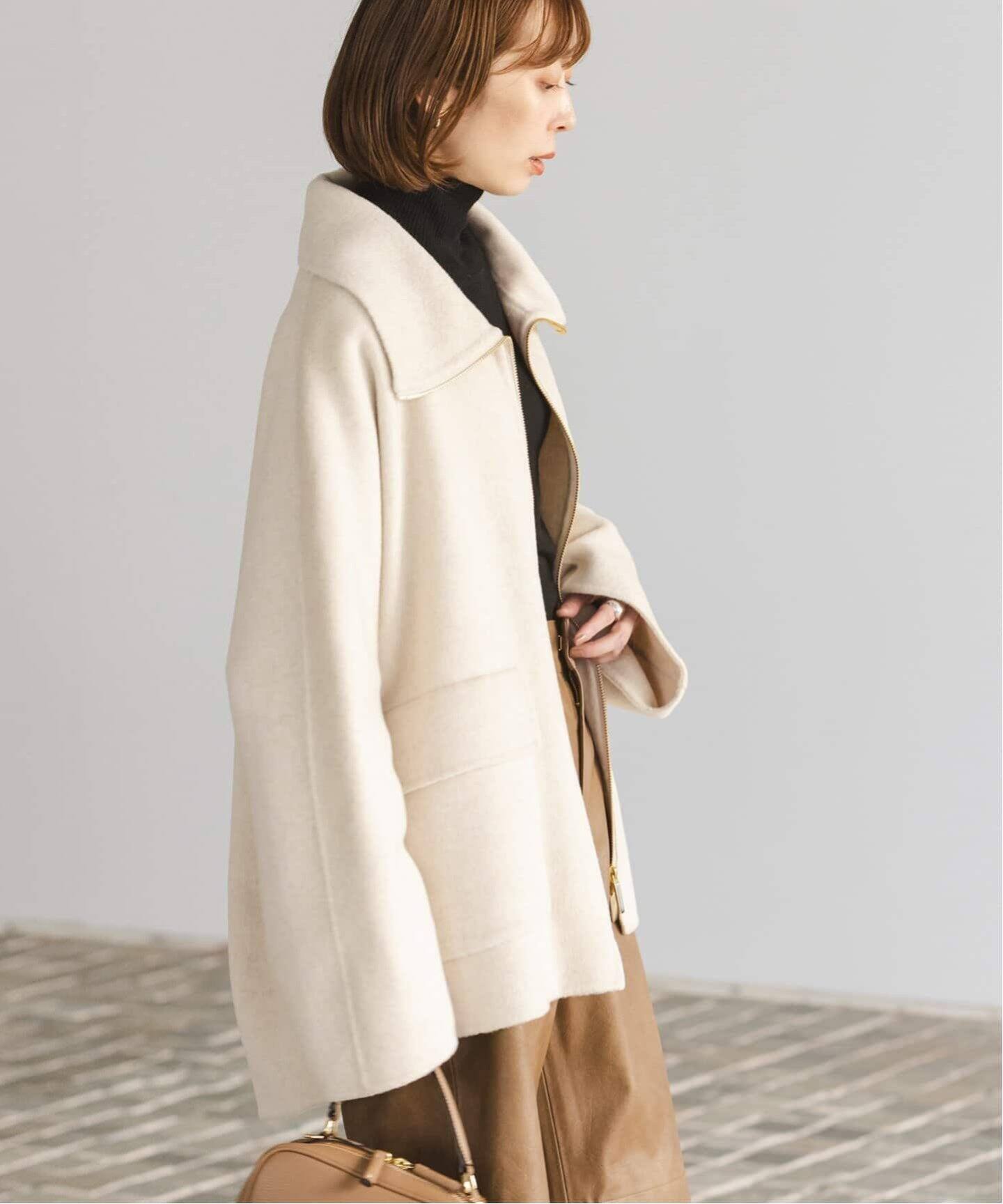 追加》キャメルミックスリバージップコート（その他ブルゾン／アウター  