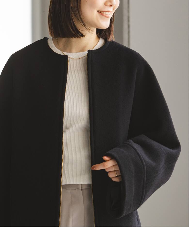 MTRショートケープブルゾン（ノーカラーコート）｜NOBLE（ノーブル）の  