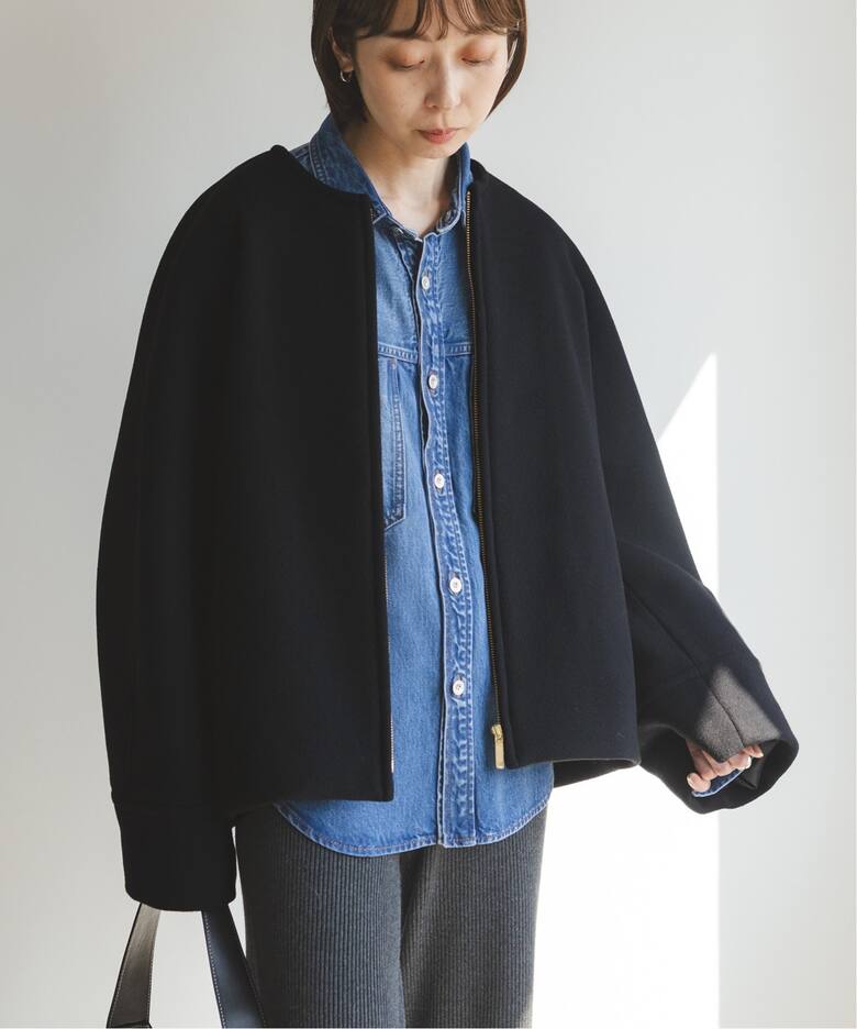 MTRショートケープブルゾン（ノーカラーコート）｜NOBLE（ノーブル）の  