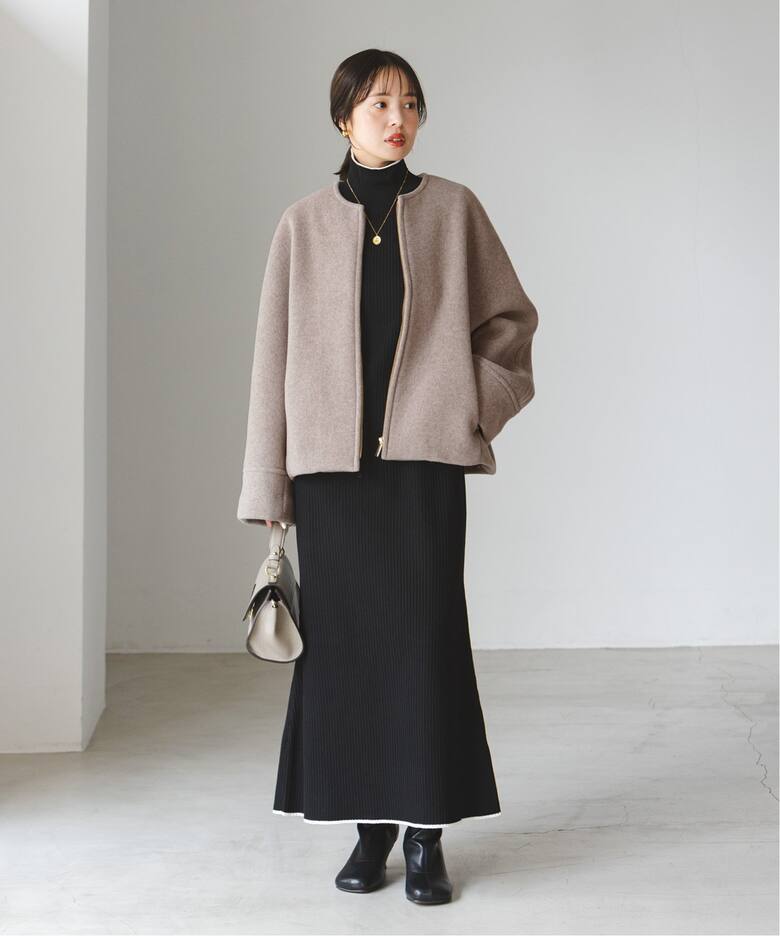 MTRショートケープブルゾン（ノーカラーコート）｜NOBLE（ノーブル）の  