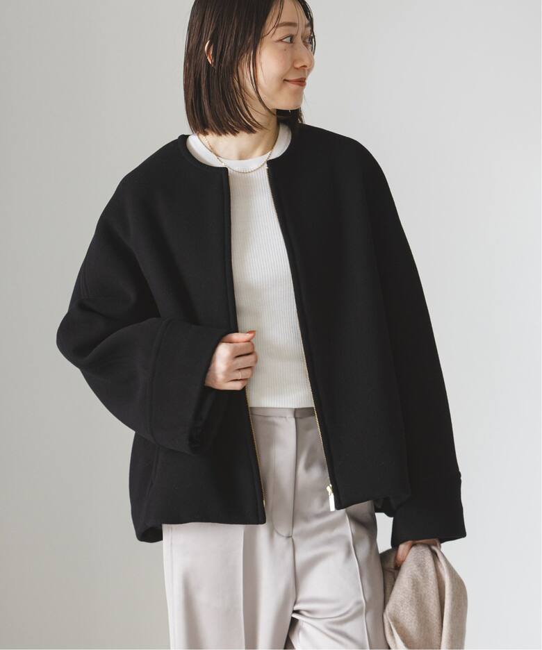 MTRショートケープブルゾン（ノーカラーコート）｜NOBLE（ノーブル）の  