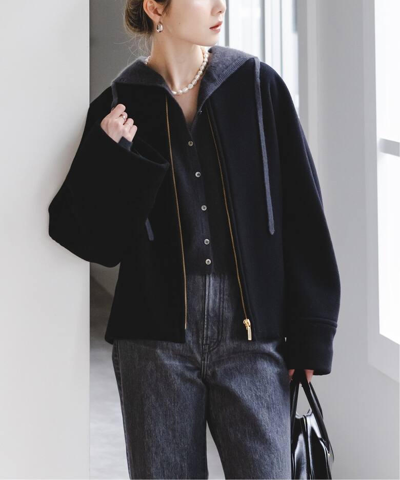 MTRショートケープブルゾン（ノーカラーコート）｜NOBLE（ノーブル）の  