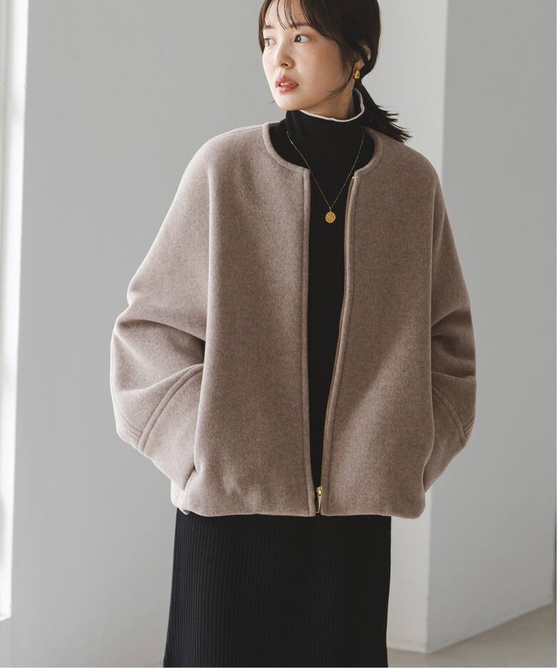 MTRショートケープブルゾン（ノーカラーコート）｜NOBLE（ノーブル）の  