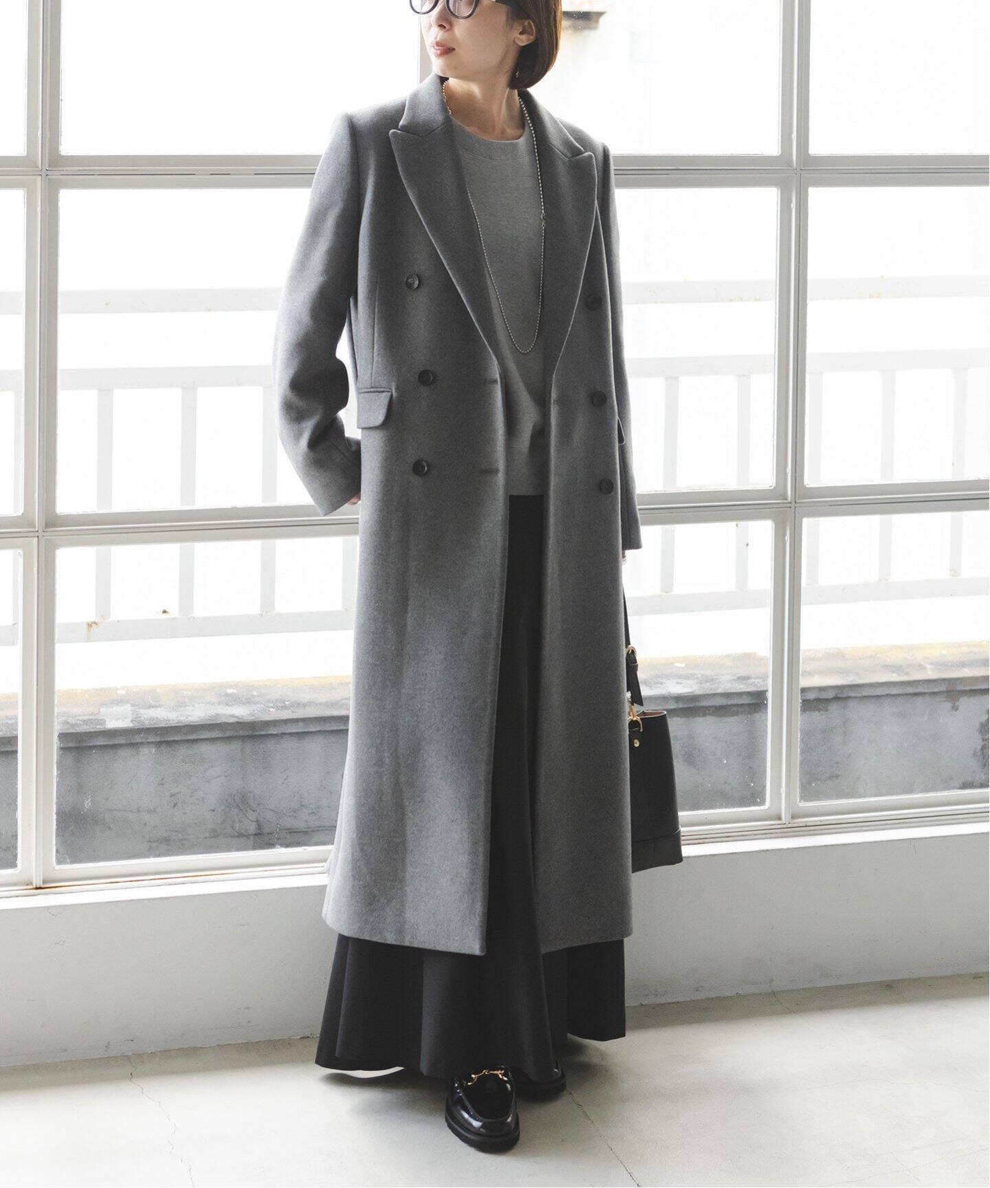 ロングコート ダサい ENFOLD グレー チェスターコート 