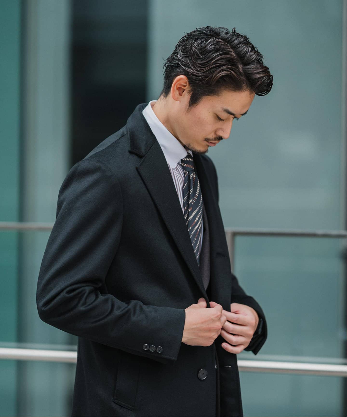 SUPER 140's ウール / カシミヤ チェスターコート（チェスター