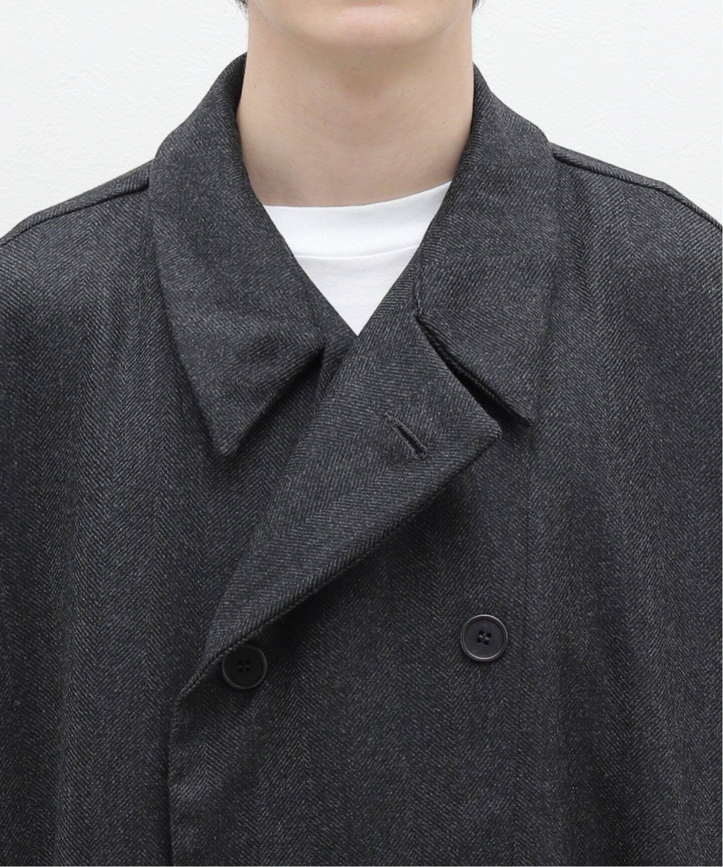 GABRIELA COLL GARMENTS 別注 HERRINGBONE HEAVY WOOL BREASTED COAT 