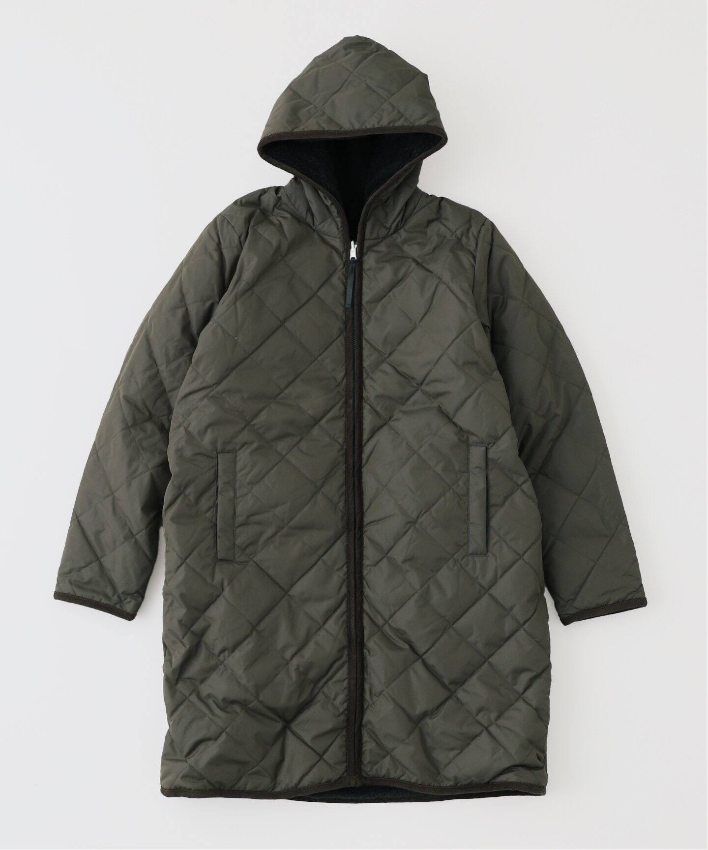 TAION / タイオン シティ リバーシブル パイピングフード ダウン×ボア  