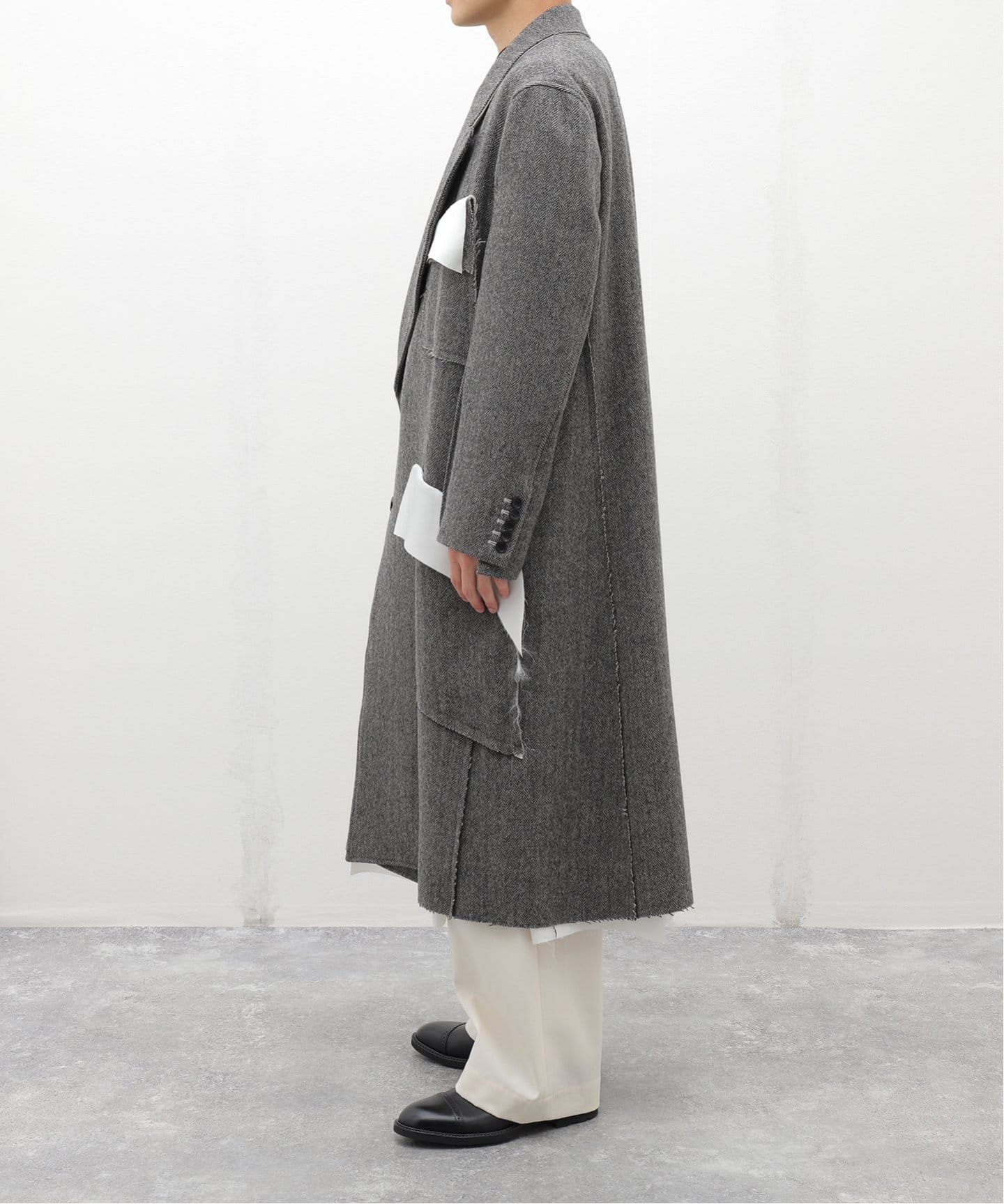 sulvam サルバム ベージュ ロングコート 19ss サルバム sulvam Stripe Lace Long Coat （Brown-Black） 通販